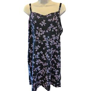 Torrid sz 2 (2X) tank tunic dress summer floral coquette stretch comfort black